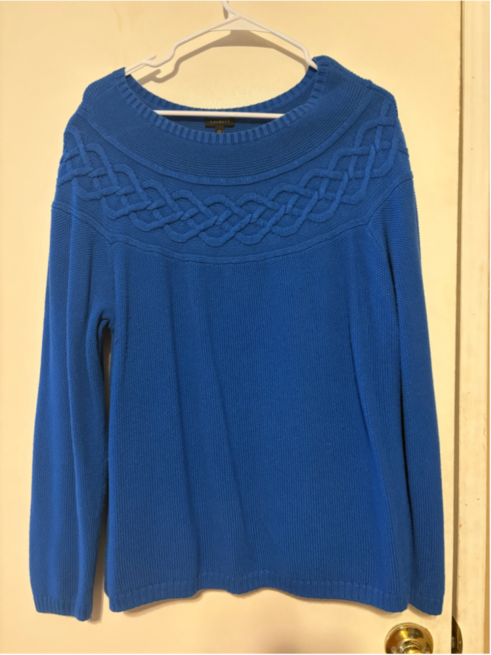 Women's Talbots Blue Cable Knit Sweater XL